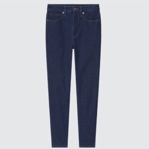Uniqlo Heat Tech Skinny High Rise Ankle Jeans, dark wash